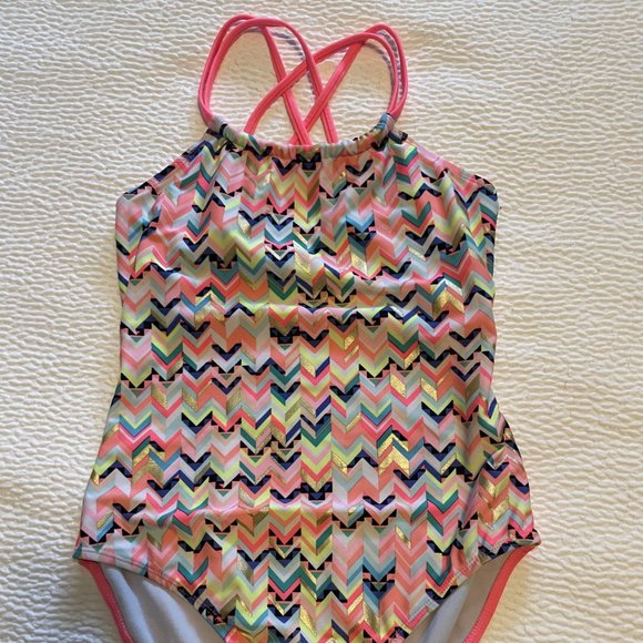 Cat & Jack Other - Hot Pink multi-color  one piece swimsuit by Cat & Jack, size XL, gently used
